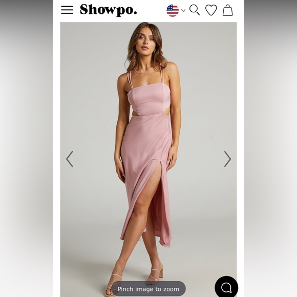 Showpo. TRUE DREAMER CUT OUT SLIP MIDI DRESS IN BLUSH - Picture 5 of 5